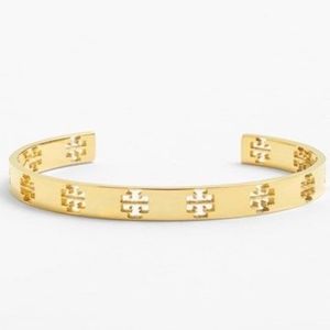Tory Burch T Logo Cuff Bracelet Gold Plated